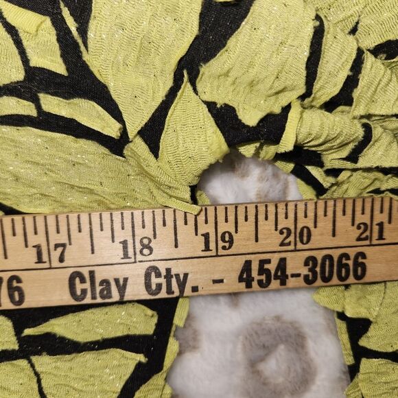Berek Zippered Jacket w/Lime Yellow Laser Cut Applique MEDIUM Wearable Art*Rare - Picture 7 of 8
